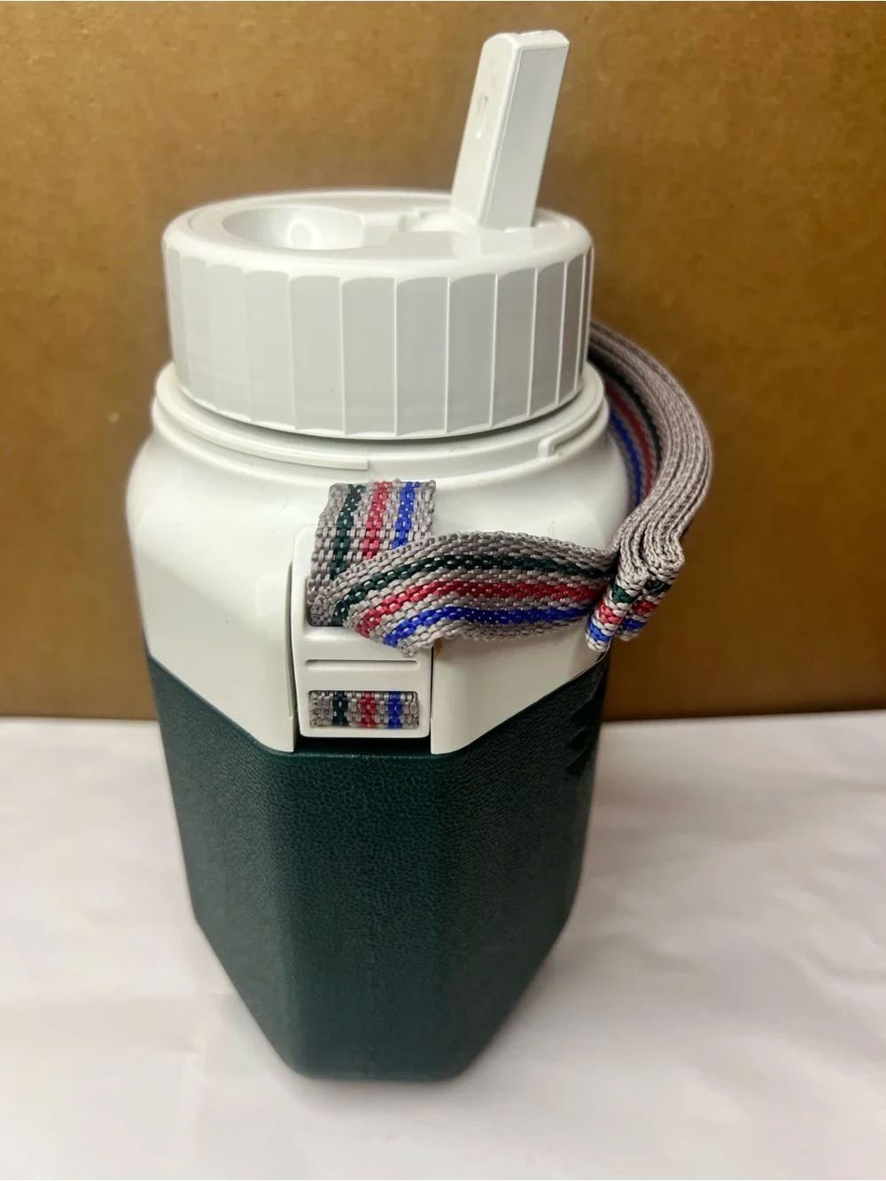 Vintage Green Coleman Water Cooler Jug With Strap